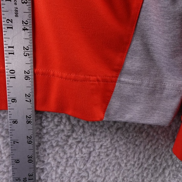 FootJoy FJ Golf Pullover Red Gray 1/4 Zip Mens M Athletic Performance Stretch - Picture 5 of 7